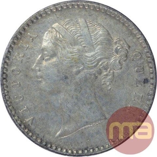 Silver Two Annas Coin of Victoria Queen of 1841.