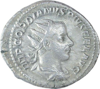 Silver Denarius Coin of Gordian III of Indo Roman.