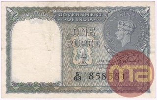 One Rupee Bank Note Signed By C E Jones of King George VI.