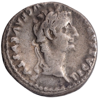 Silver Denarius Coin of Tiberius of Roman Empire.