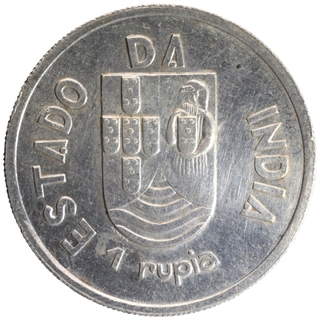 Silver One Rupia Coin of Indo Portuguese.