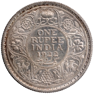 Silver One Rupee Coin of King George V of Bombay Mint of 1922.