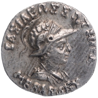 Silver Drachma Coin of Menander I of Indo Greeks.