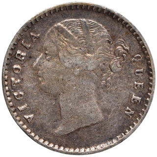 Silver Two Annas Coin of Victoria Queen of Calcutta Mint of 1841.