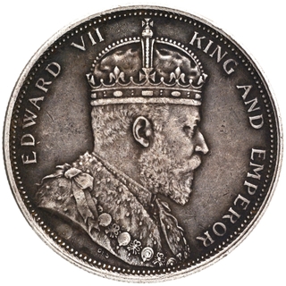 Silver One Dollar Coin of King Edward VII of Straits Settlements of 1904.