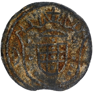 Tin Twenty Bazarucos Coin of Maria I of Indo Portuguese.