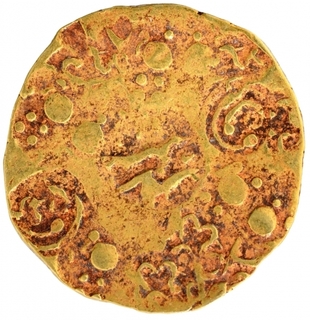 Punch Marked Gold Pagoda Coin of Bijjala of Kalachuries of Kalyana.