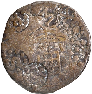 Silver Half Xerafim of D. Pedro II of Goa of Indo Portuguese.