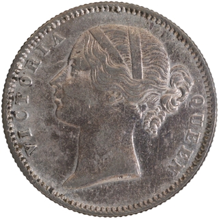 Silver Half Rupee Coin of Victoria Queen of Calcutta Mint of 1840.