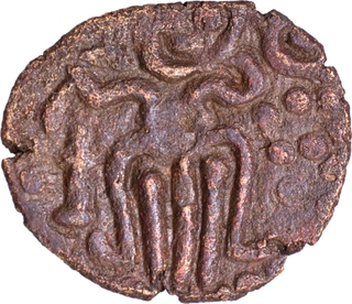 Copper Kasu Coin of Ella Naladhalaya of Pandyas.