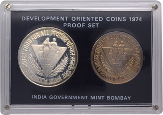 Extremely Rare Proof Set of FAO Planned Families of  1974 of Bombay Mint of Republic India.