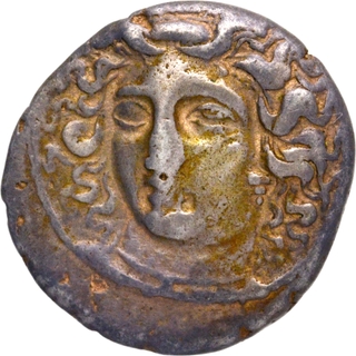 Silver Drachma Coin of Larissa in Thessaly of Greeks.