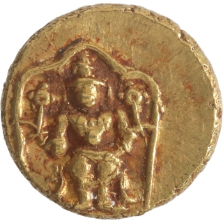 Very Rare Gold Half Varaha Coin of Venkatapathiraya III of Vijayanagara Empire.