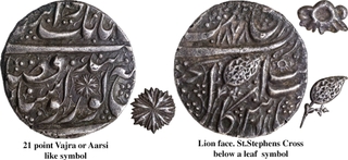 Sikh Empire Ranjit Singh Sri Amritsar Mint Silver Rupee VS 1878 (1821 AD) Coin.