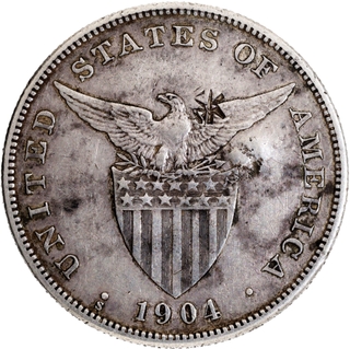 USA Philippines Silver One Peso Coin of 1904. 