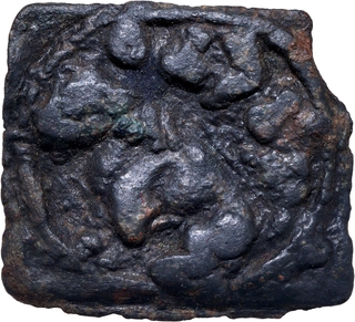 Dhanadeva Cast Copper Coin of Ayodhya Region with Brahmi legend Dhanadevasa.