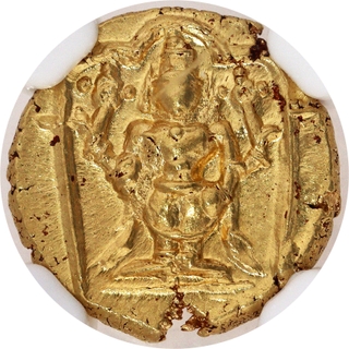 NGC Graded as MS 64 Gold Half Varaha Coin of Venkatapathiraya III of Vijayanagara Empire.