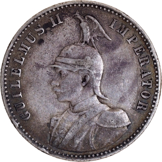 Silver Half Rupie Coin of Kaiser Wilhelm II of German East Africa of 1891.