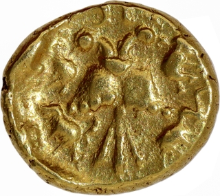 Gandaberunda Gold Half  Varaha Coin of Achyutharaya of  Vijayanagara Empire.