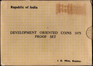 F.A.O- Equality, Development, Peace Proof Set of Two Coins of 1975 of Bombay Mint of Republic India.