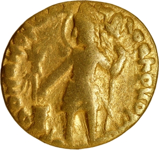 Rare Gold Dinar Coin of Vasudeva I of Kushan Dynasty of Oesho type.