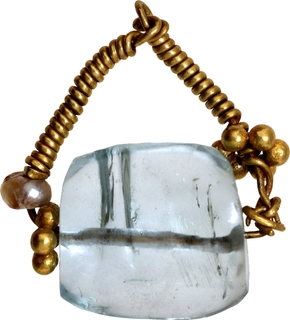 Very Rare Earring with aquamarine stone Primitive Money of Satavahana period.
