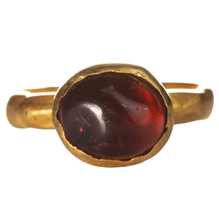Very Rare Gold Ring with Ruby stone Primitive Money of Satavahana period.