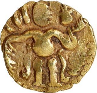 Ceylon Gold Aka Coin of Raja Raja I of Cholas with Nagari legend Daraka.