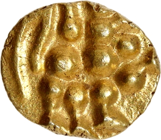 Unlisted Gold Fanam Coin of Chalukyas of Kalyana of Lion type.
