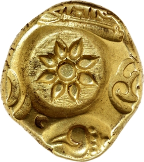 Very Rare Punch Marked Gold Padmatanka Coin of Ramachandra of Yadavas of Devagiri.