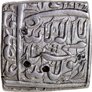 Akbar, Silver Square Rupee, AH 986, Fathpur Dar-ul-Saltana Mint -XF-AU.