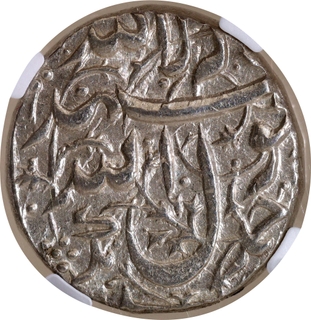 Very Rare Jahangir, Silver Rupee, Ahmadnagar Mint, Burhan-ud-din Type – Unlisted, Graded NGC MS 61.