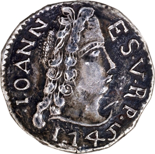 Indo-Portuguese, Goa – D. João V, Silver Rupia (600 Réis), 1745, XF-AU, Very Rare.
