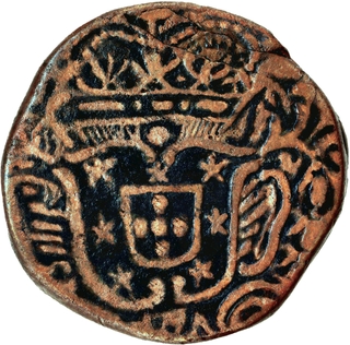 Very Rare Indo-Portuguese Goa, D. Jose Copper Tanga (60 Reis) Coin.