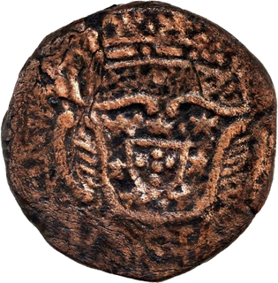 Rare Indo Portuguese-Goa, D. Maria I Copper 12 Reis Coin.