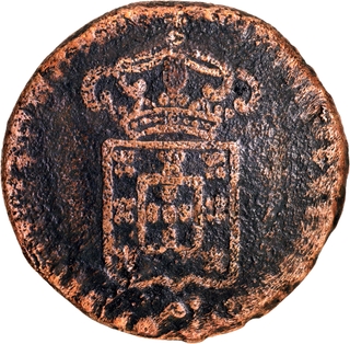 Rare Indo Portuguese Goa, D. Maria II Copper Tanga (60 Ries) Coin.