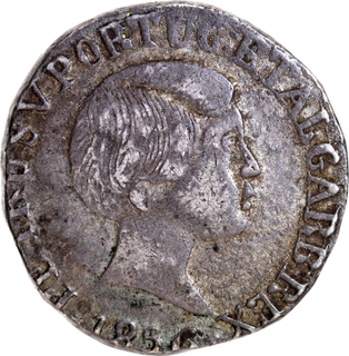 Indo-Portuguese, Goa – D. Pedro V (1853–1861), Silver Rupia, 1856, KM # 279 / Gomes # 09.05, AU, Rare.