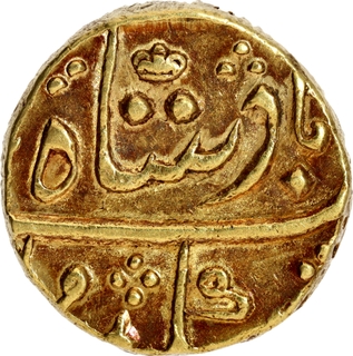 Bombay Presidency – Gold Mohur, RY 46, Surat Mint (Off-Flan), in the Name of Shah Alam II, Crown Type – AU-UNC, Very Rare.