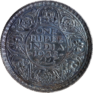 Very Rare Silver One Rupee Coin of Bombay Mint of King George VI of 1938.
