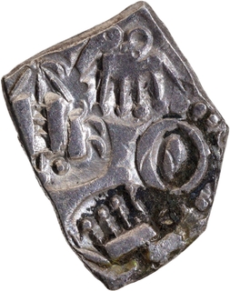 Punch Marked Silver Half Karshapana Coin of Vidarbha Janapada of Pauni Area.