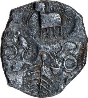 Rare Punch Marked Silver Half Karshapana Coin of Ashmaka Janapada.