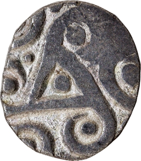 Rare Punch Marked Silver Half Karshapana Coin of Kuru Janapada of Haryana Region.