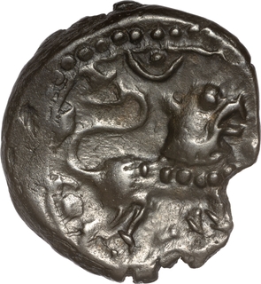 Very Rare Pallavas of Kanchi Potin Heavy weight type Coin of Lion and Shankha type.