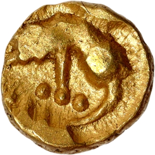 Boar type Gold Fanam Coin of Chalukyas of Kalyana.