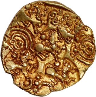 Rare Gold Punchmarked Pagoda Coin of Jayasimha II of Chalukyas of Kalyana.