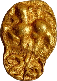  Rare Gold Half Fanam Coin of Shilaharas of Kolhapur/Feudatories of Chalukyas of Kalyana.