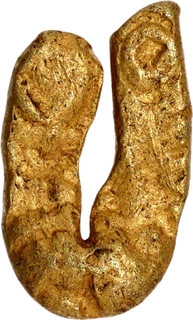 Gold U Shaped Fanam Coin of Wai Karhad Region of Shilaharas of Kolhapur.