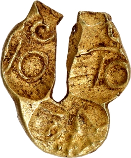 Gold U Shaped Fanam Coin of Shilaharas of Kolhapur.