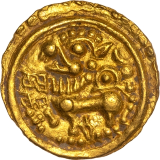 Very Rare Gold Gadyana Coin of Shivachitta Tribhuvanamalla of Kadambas of Goa.