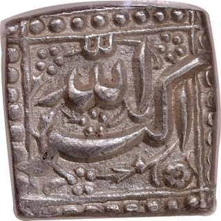 Top Pop Graded by NGC as MS 63 Mintless Type Silver Square Rupee Coin of Akbar with Elahi  33.